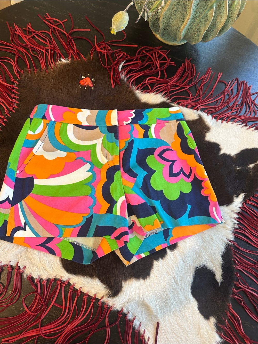 Trina Turk High-Waist Retro Floral Multicolor Shorts